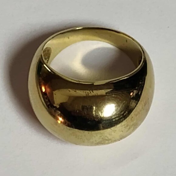 MODA AL MASSIMO(R) 18K YELLOW GOLD OVER BRONZE POLISHED DOME RING - size 7 - Picture 1 of 12